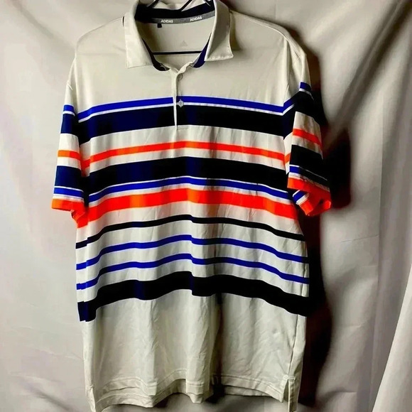 ADIDAS MENS XL POLO ATHLETIC SHIRT POLYESTER SPANDEX BLEND GOOD CLEAN CONDITION - Picture 1 of 12
